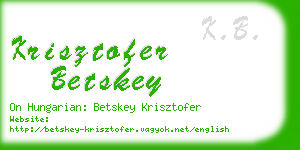 krisztofer betskey business card